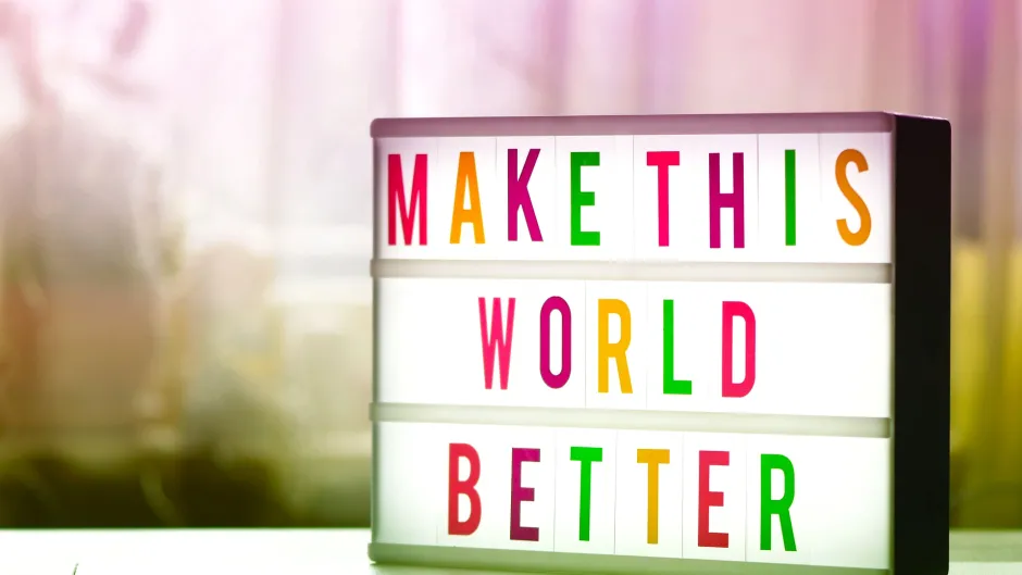 Texttafel "Make this world better"